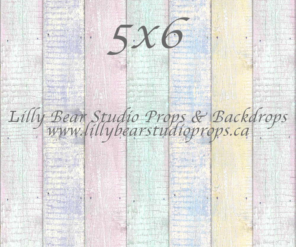 Pastel Chalk Vertical Wood Planks Neoprene - Lilly Bear Studio Props, barn, barn wood, blue, dark wood, easter, FLOORS, girl, girls, green, LB Pro, pastel, pink, pro floor, pro floordrop, rustic wood, wood, yellow