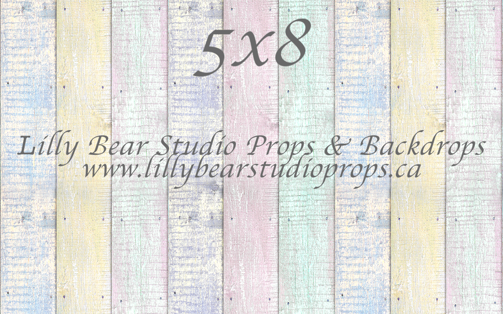 Pastel Chalk Vertical Wood Planks Neoprene - Lilly Bear Studio Props, barn, barn wood, blue, dark wood, easter, FLOORS, girl, girls, green, LB Pro, pastel, pink, pro floor, pro floordrop, rustic wood, wood, yellow