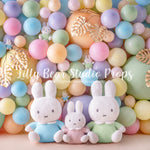 Pastel Bunnies - Lilly Bear Studio Props, bunnies, butterflies, butterfly, butterfly balloons, butterfly colours, butterfly flowers, cake smash, easter, easter backdrop, easter bunny, easter egg, easter eggs, gold, gold butterflies, gold leaves, gold palms, leaves, pastel, pastel balloon wall, pastel balloons, pastel blue, pastel green, pastel orange, pastel pink, pastel purple, pastel rainbow, pastel wall, pastel yellow