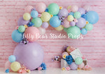 Pastel Flower Sprinkle - Lilly Bear Studio Props, balloon rainbow, blue rainbow, colours of the rainbow, pastel, pastel balloon garland, pastel balloon wall, pastel balloons, pastel blue, pastel green, pastel orange, pastel pink, pastel purple, pastel rainbow, pastel wall, pastel yellow, pink brick