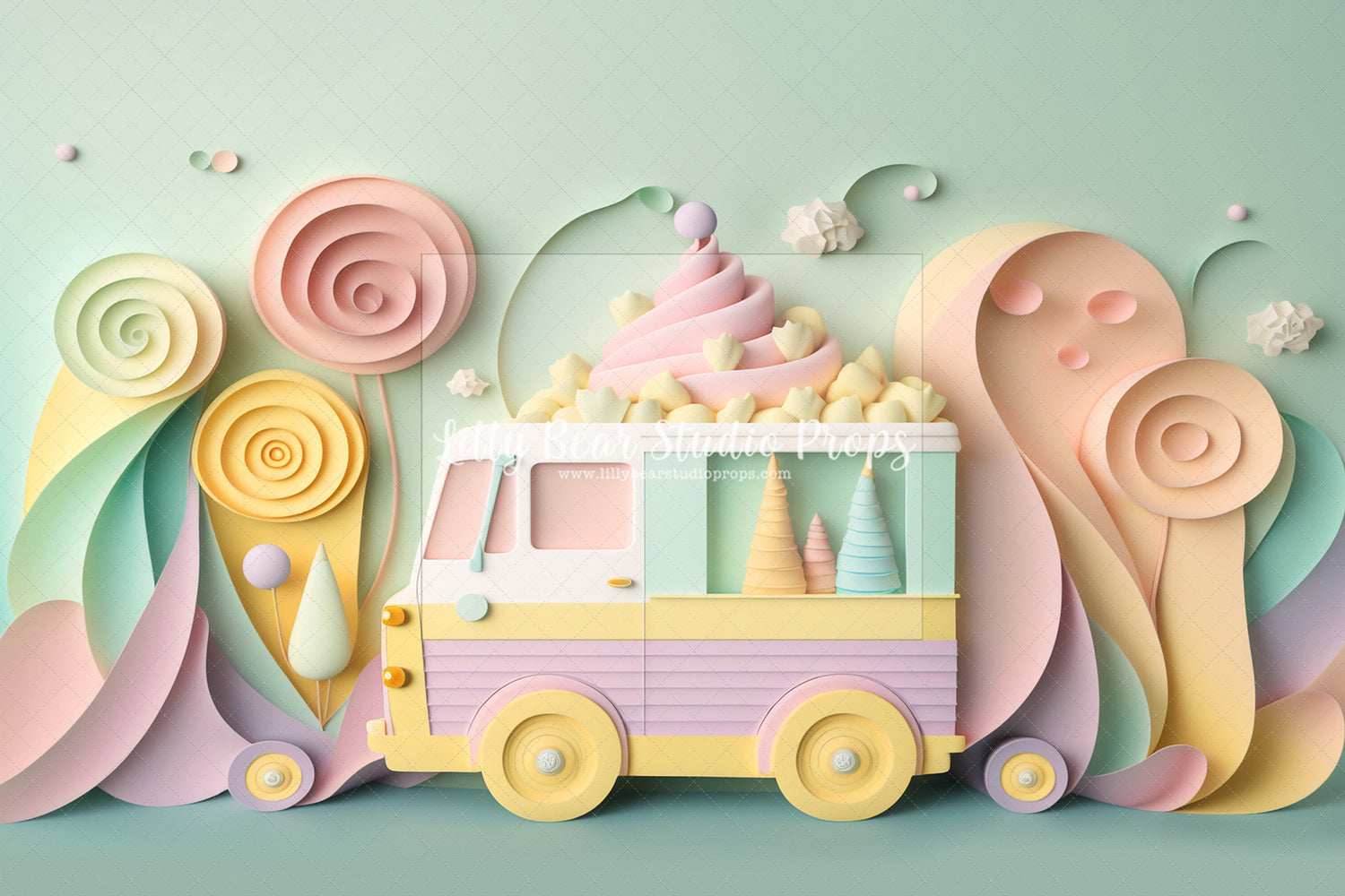 Pastel Ice Cream Truck - Sweep Option