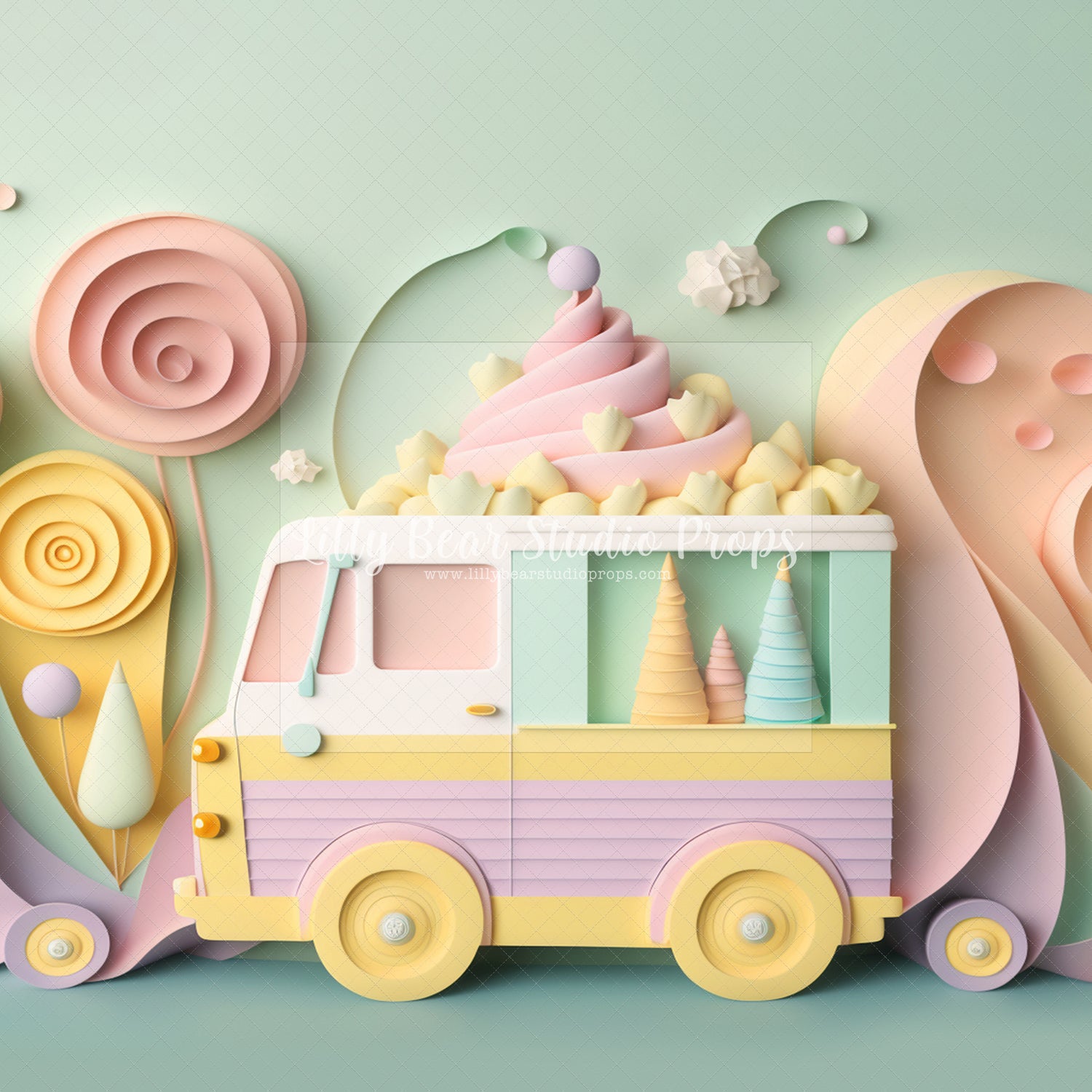 Pastel Ice Cream Truck - Sweep Option
