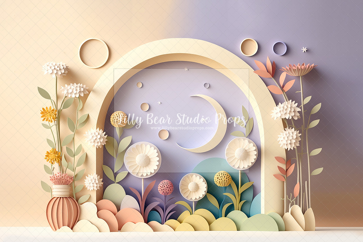 Pastel Moon Flowers - Sweep Option