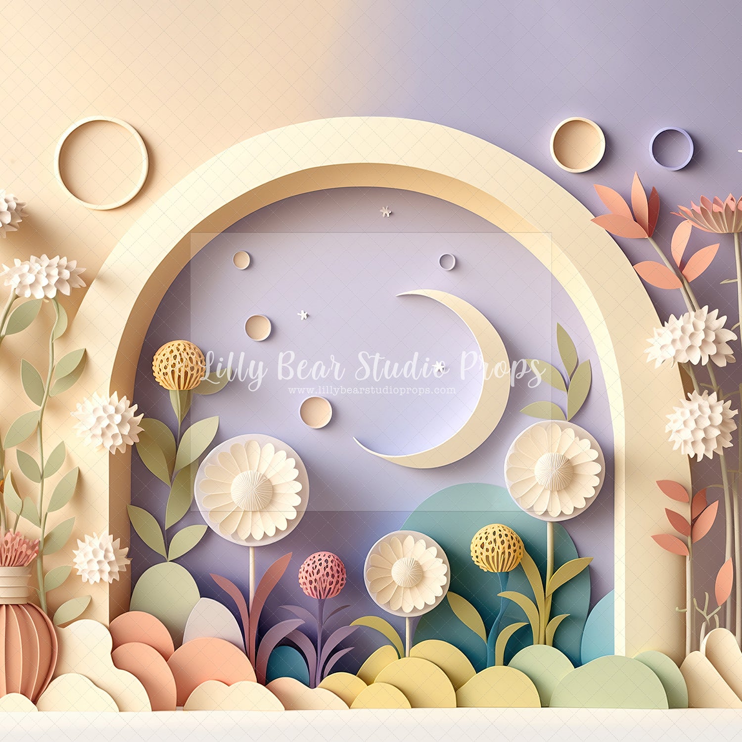 Pastel Moon Flowers - Sweep Option