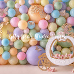 Pastel Princess Carriage - Lilly Bear Studio Props, bunnies, butterflies, butterfly, butterfly balloons, butterfly colours, butterfly flowers, cake smash, carriage, gold, gold butterflies, gold leaves, gold palms, leaves, pastel, pastel balloon wall, pastel balloons, pastel blue, pastel green, pastel orange, pastel pink, pastel purple, pastel rainbow, pastel wall, pastel yellow, princess, princess carriage, princess wall