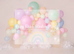 Pastel Shimmer Rainbow Balloon Garland - Lilly Bear Studio Props, balloon, balloon arch, balloon rainbow, boho pastel rainbow, cloud, cloud rainbow, clouds, colourful rainbow, colours of the rainbow, pastel, pastel balloon garland, pastel balloon wall, pastel balloons, pastel blue, pastel rainbow, purple pastel balloons, rainbow cloud, raining rainbow