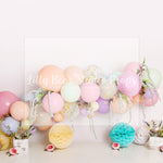 Pastel Spring Balloon Garland - Lilly Bear Studio Props, FABRICS, flower barn doors, flower garden, flower ladder, flower stand, fresh flowers, garden, pastel balloon garland, pastel flowers, spanish moss, spring, spring garden, spring mini, spring time, springtime, sprintime, tulips
