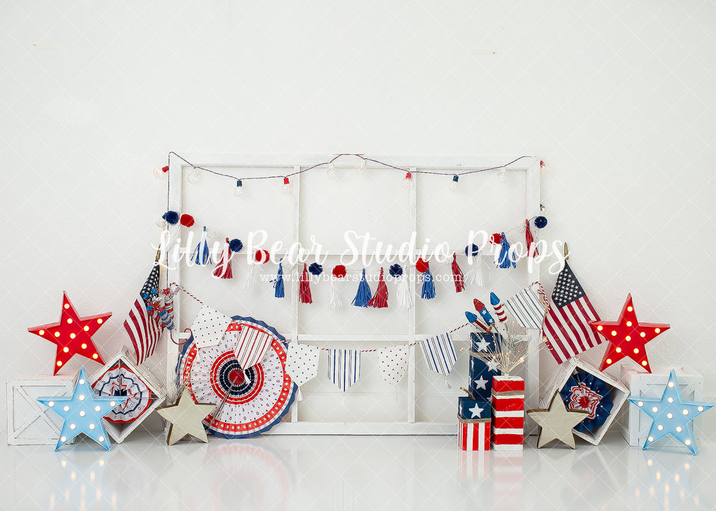 Patriotic Window by Karissa Knowles Photography sold by Lilly Bear Studio Props, 4th of July - america - american - ame