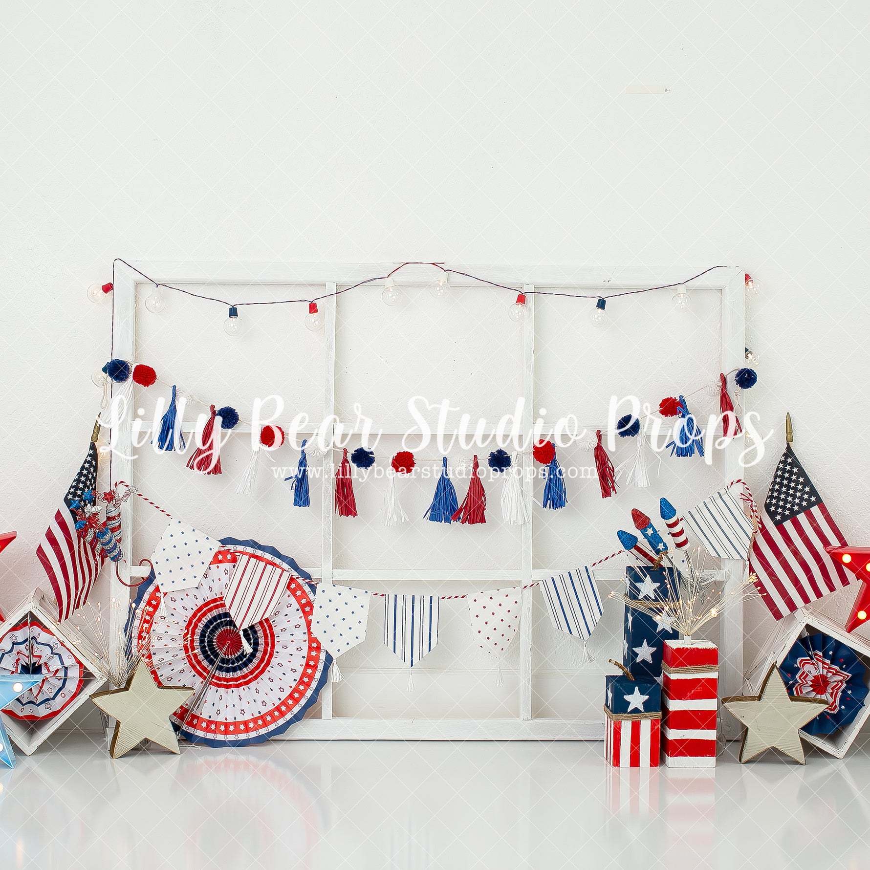 Patriotic Window by Karissa Knowles Photography sold by Lilly Bear Studio Props, 4th of July - america - american - ame