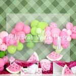 MY MELON PARTY - Lilly Bear Studio Props, fresh fruit, fruit, red fruit, watermelon, watermelon farm, watermelon seeds, watermelon slices, watermelon stand, watermelon stripes, watermelon sugar high, watermelons, Wrinkle Free Fabric