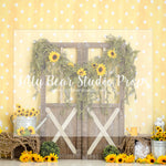 IN FULL BLOOM - Lilly Bear Studio Props, daisies, doors, floral, floral and lace, floral garden, girls, lantern, polka dots, sunflower, sunflowers, Wrinkle Free Fabric, yellow daisies, yellow polka dots, yellow polka dotts