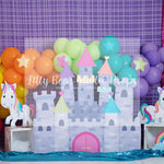 Unicorn Palace - Lilly Bear Studio Props, Fabric, glitter, little princess, pink, pink and silver, pink gold and teal, pink purple teal, pretty little princess, pretty princess, princess, princess cake smash, princess castle, princess party, princess wall, princesses, purple teal, teal, unicorn land, Wrinkle Free Fabric