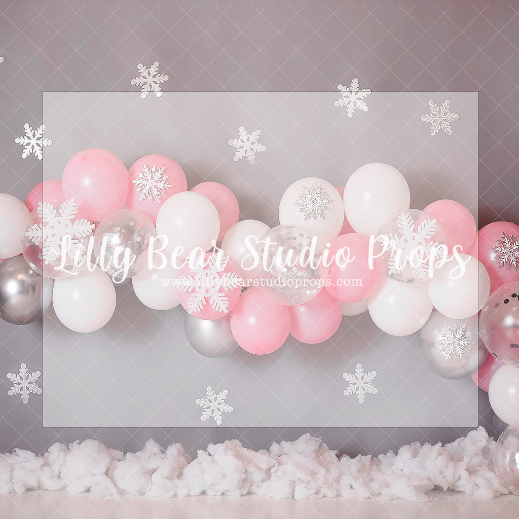 Pink & Grey Birthday Bash - Lilly Bear Studio Props, Fabric, frozen, girls, one-derful, one-derland, pink and grey, snow, snow princess, winter one-derland, winter onederland, Wrinkle Free Fabric