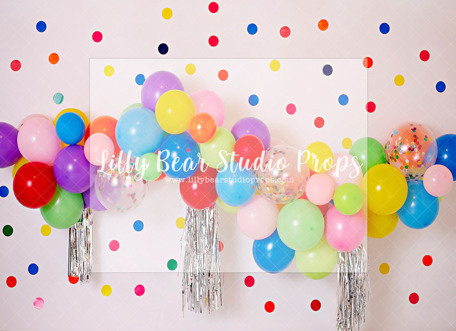 Its Confetti Time - Lilly Bear Studio Props, colourful, colourful rainbow, colourful raindrops, confetti, confetti balloons, Fabric, heart, hearts, mexican, mexican holiday, mexico, pinata, piniata, pink, pink and blue, pink balloon, pink balloon garland, pink burst, pink curtain, rainbow garland, rainbows, Wrinkle Free Fabric