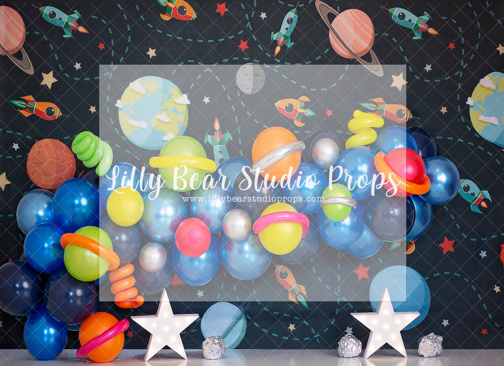 Intergalactic Party - Lilly Bear Studio Props, astro, astronaut, austronaut, boys, galaxy, galaxy space, hand painted, night sky, outerspace, planet, planetarium, planets, pluto, saturn, sky, space, space and stars, spacecraft, spaceship, star, stardust, stars, universe, white spaceship