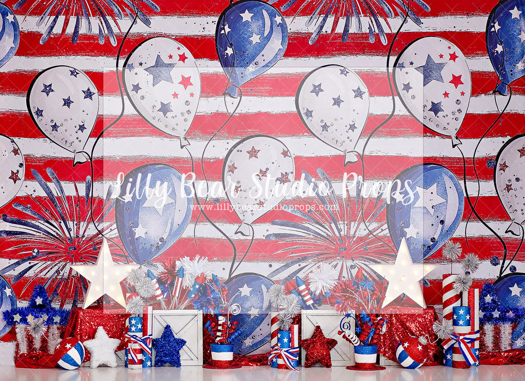 Let's Celebrate the 4th - Lilly Bear Studio Props, 4th of July, america, american flag, celebrate, fireworks, July 4th, July Forth, red and blue, red blue white, us flag, usa, usa flag