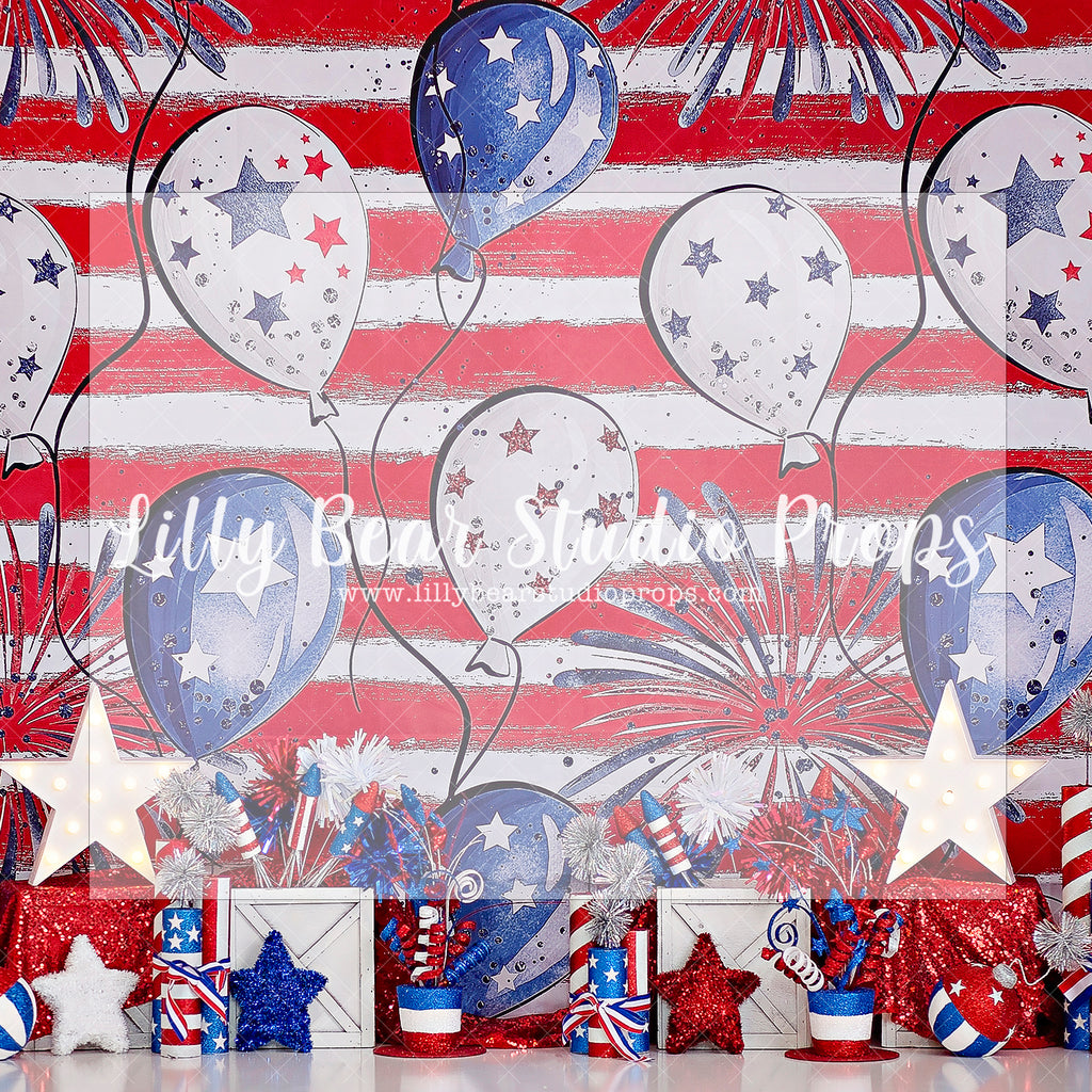 Let's Celebrate the 4th - Lilly Bear Studio Props, 4th of July, america, american flag, celebrate, fireworks, July 4th, July Forth, red and blue, red blue white, us flag, usa, usa flag