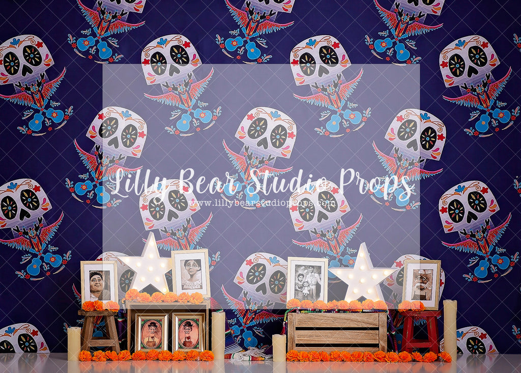 ITS ALL ABOUT COCO - Lilly Bear Studio Props, coco, Day of the Dead, disney, Land of the Dead, mexican, mexican holiday, mexico, pixar, remember me, shrine, skull, skull and bones, Wrinkle Free Fabric