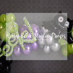 Spookeeek - Lilly Bear Studio Props, bat, creepy halloween, green purple silver black, halloween, halloween balloons, halloween birthday, halloween eyes, halloween haunt, halloween mini, halloween night, halloween spider, scary halloween, spooky, spooky balloons, spooky halloween, Wrinkle Free Fabric