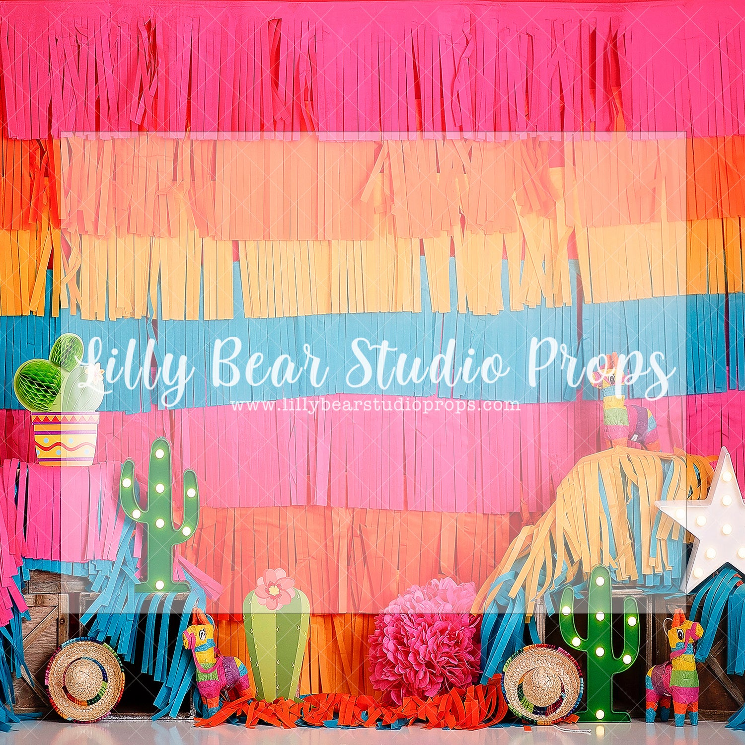 Areeeba - Lilly Bear Studio Props, catus, catus flower, cinqo dimayo, dessert, Fabric, mexico, pinata, Wrinkle Free Fabric
