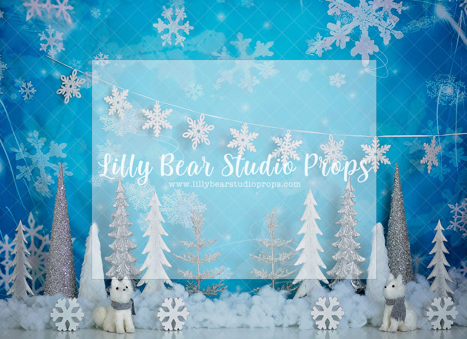 Icy Flakes - Lilly Bear Studio Props, blue, blue and silver, cabin, disney frozen, Fabric, frozen, frozen 2, frozen disney, frozen movie, frozen princess, gingerbread, gingerbread cookies, gingerbread house, gingerbread man, girls, pepermint, snow, white pine, white pine trees, white pine wood, white pines, winter one-derland, winter onederland, Wrinkle Free Fabric