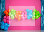 CELEBRATION BALLOONS - Lilly Bear Studio Props, berry pink, colourful, colourful rainbow, colourful raindrops, Fabric, heart, hearts, pink, pink and blue, pink balloon, pink balloon garland, pink burst, pink curtain, rainbow garland, rainbows, Wrinkle Free Fabric