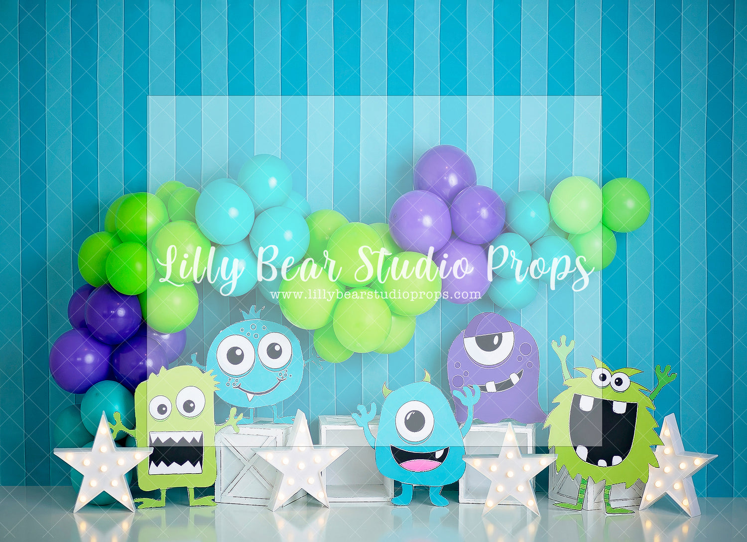 My Monster Pals - Lilly Bear Studio Props, green blue purple, Mike Wazowski, monster inc, Monsters, monsters inc, Sullivan, sully and mike, Wrinkle Free Fabric