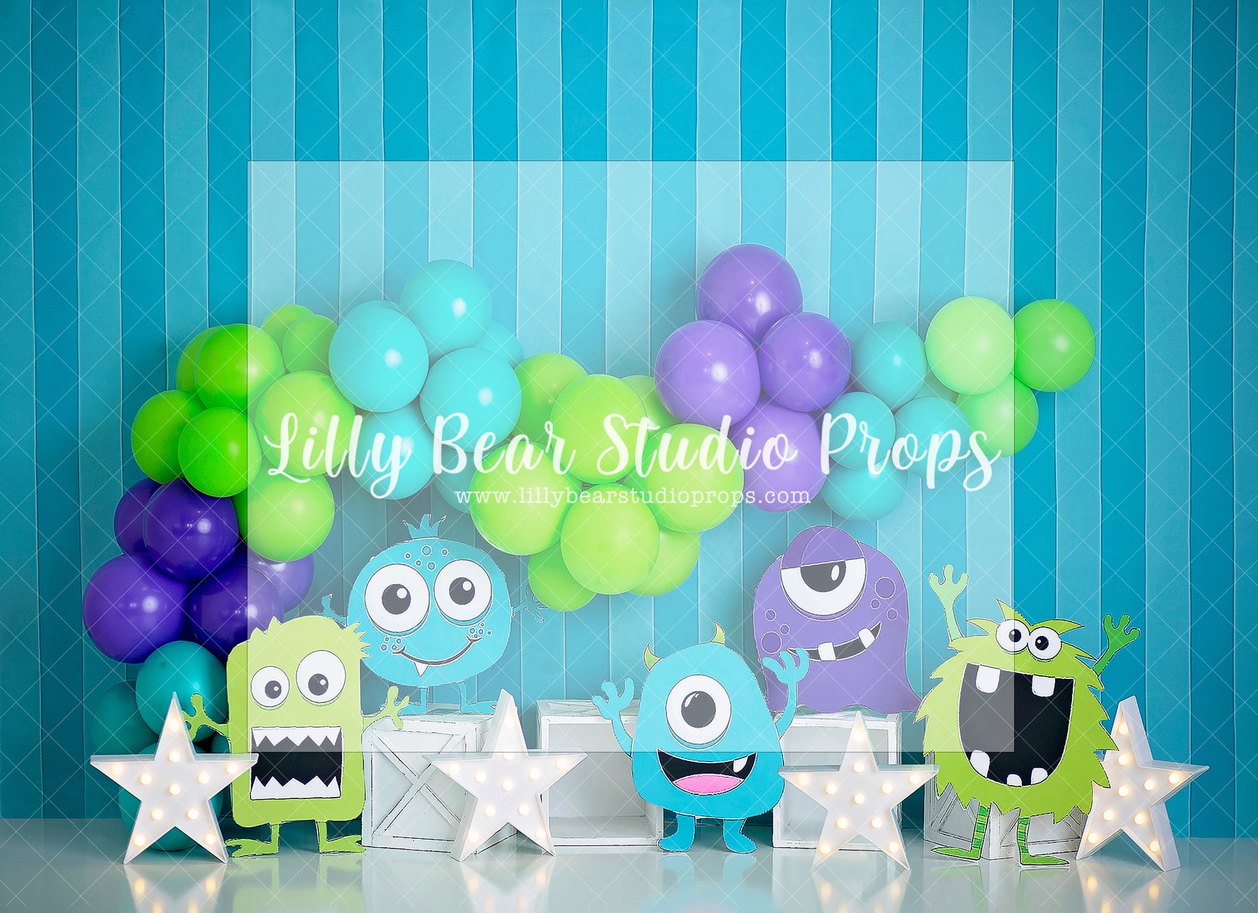 My Monster Pals - Lilly Bear Studio Props, green blue purple, Mike Wazowski, monster inc, Monsters, monsters inc, Sullivan, sully and mike, Wrinkle Free Fabric