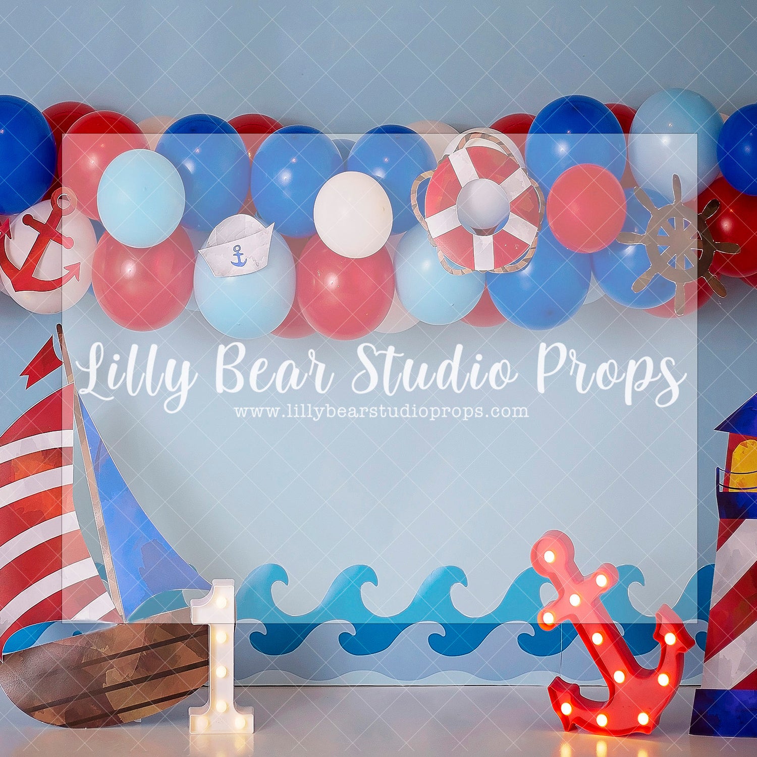 SAILS AWAAY - Lilly Bear Studio Props, anker, bowie, lighthouse, little sailer, little sailor, nautical, nautical theme, ocean wave, rustic nautical, sail, sail boat, sailboat, sailed, sailed by, sailing, sailor, set sail, Wrinkle Free Fabric