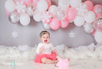 Pink & Grey Birthday Bash - Lilly Bear Studio Props, Fabric, frozen, girls, one-derful, one-derland, pink and grey, snow, snow princess, winter one-derland, winter onederland, Wrinkle Free Fabric