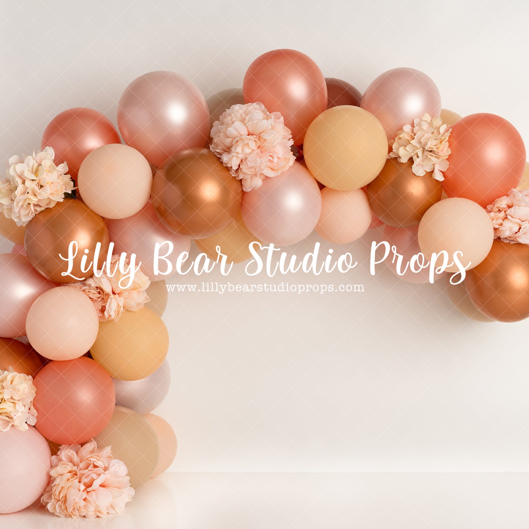 Peachy Balloons - Lilly Bear Studio Props, arrows, balloon, balloon chic, balloon garland, balloons, boho chic, cake smash, FABRICS, flowers, girl, metallic balloon, pastel, pink, pretty cake smash, rainbow, rainbow flowers, scandi, scandinavian, Scandinavian rainbow, scandinavian rainbow garland, spring scandinavian