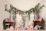 Peachy Floral by Amber Costa Photography sold by Lilly Bear Studio Props, boho - cake smash - FABRICS - floral - flower