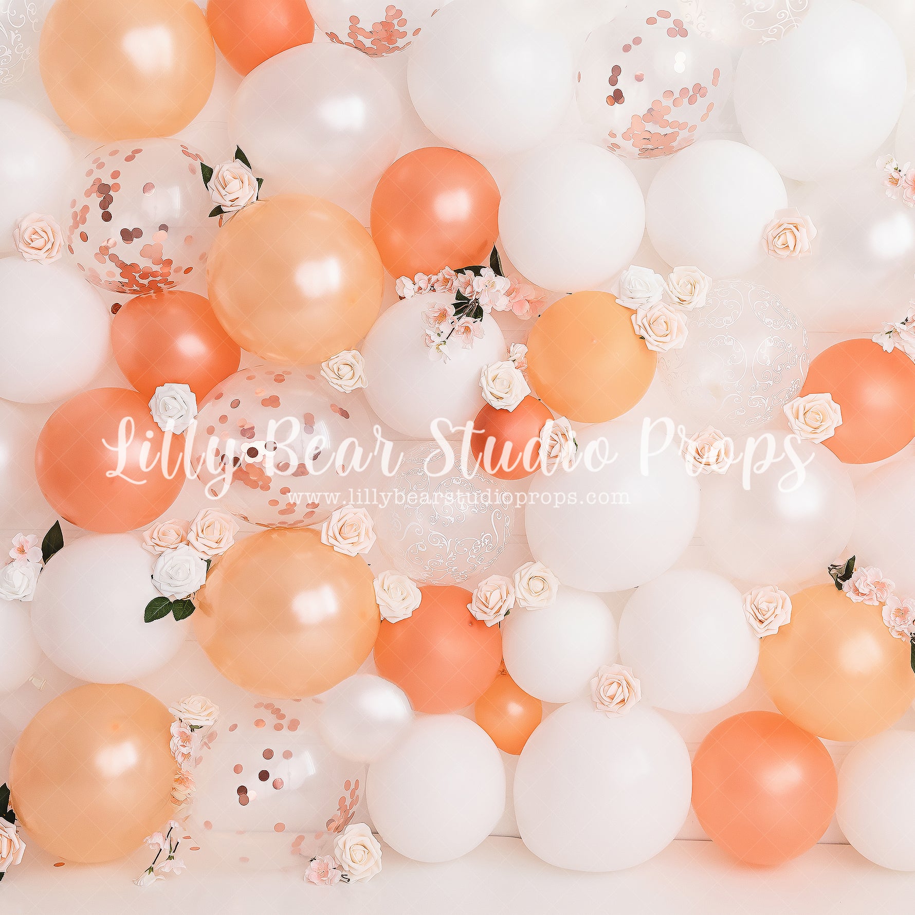 Peachy Keen by Meagan Paige Photography sold by Lilly Bear Studio Props, balloon wall - balloons - birthday - FABRICS