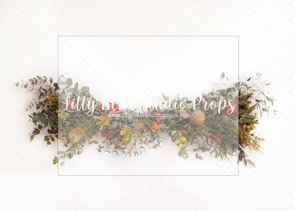 Peta - Lilly Bear Studio Props, FABRICS, floral, flowers, garland, green floral garland, green garland, greenery, spring