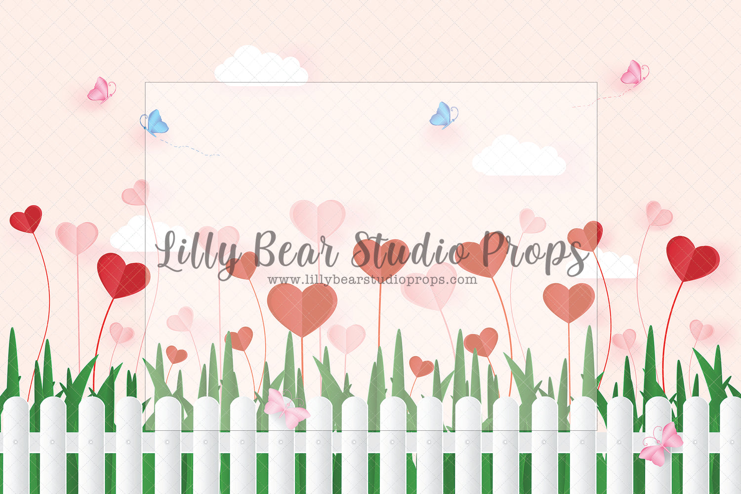 Picket Fence Heart Flowers - Lilly Bear Studio Props, all my heart, balloon hearts, be still my heart, candy hearts, cupid, FABRICS, girl, girls, heart, heart flowers, heart love, heart of gold, hearts, hearts and arrows, hearts bokeh, i love you, love, love is in the air, love shop, love wall, pastel hearts, pattern hearts, pink, pink balloon heart, pink heart, pink heart wall, pink hearts, valentine, valentines, valentines day