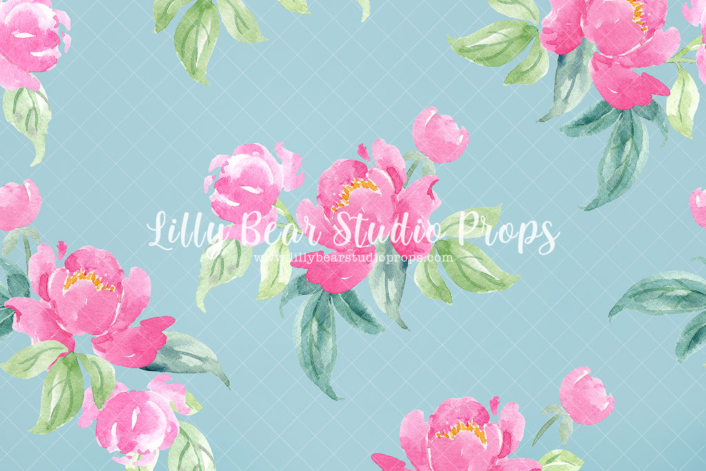 Flora - Lilly Bear Studio Props, blue floral, blushing floral, bold floral, floral, floral bouquet, floral pink