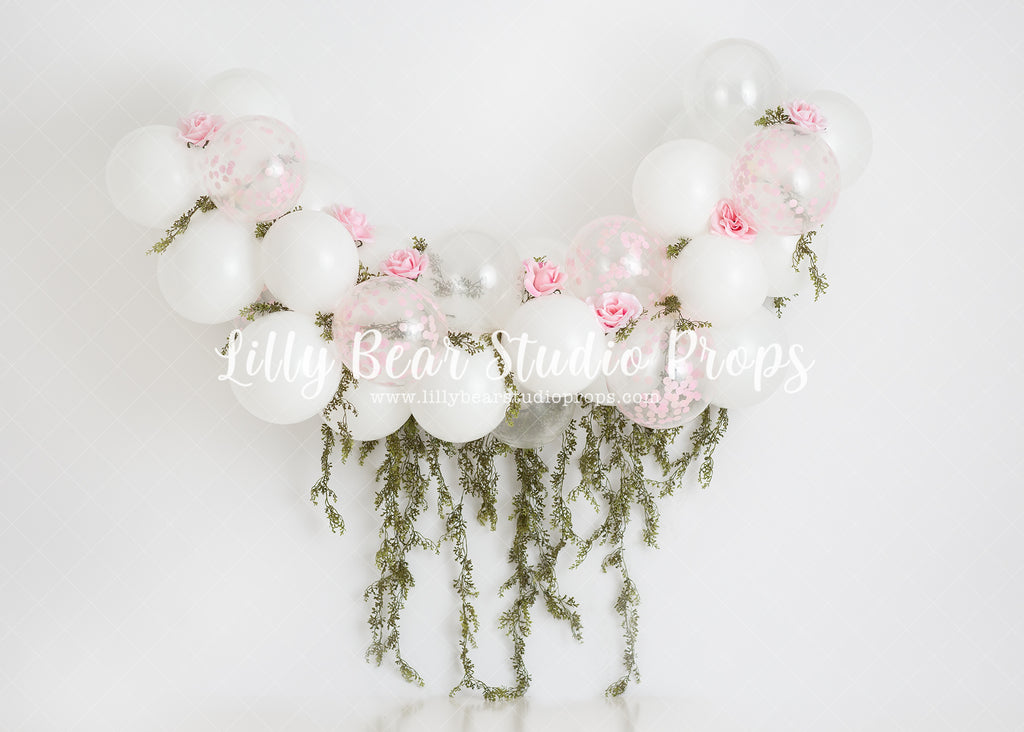 Pink Boho Garland by Anything Goes Photography sold by Lilly Bear Studio Props, balloon garland - balloons - boho arch