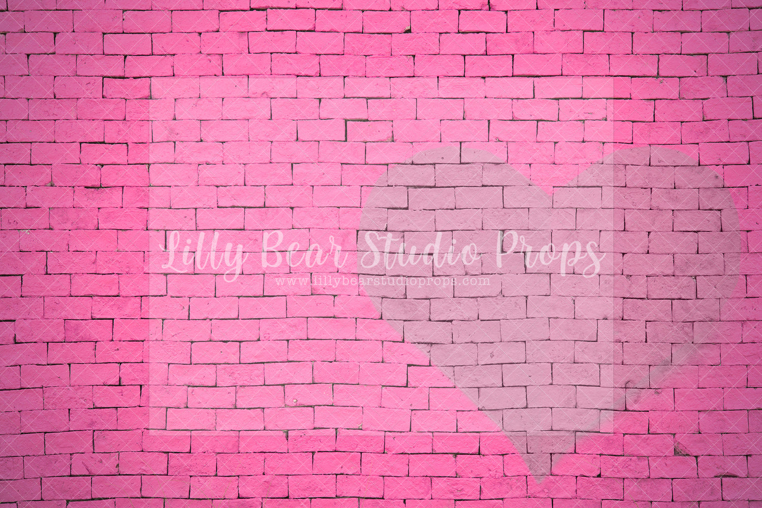 Pink Brick Heart Wall