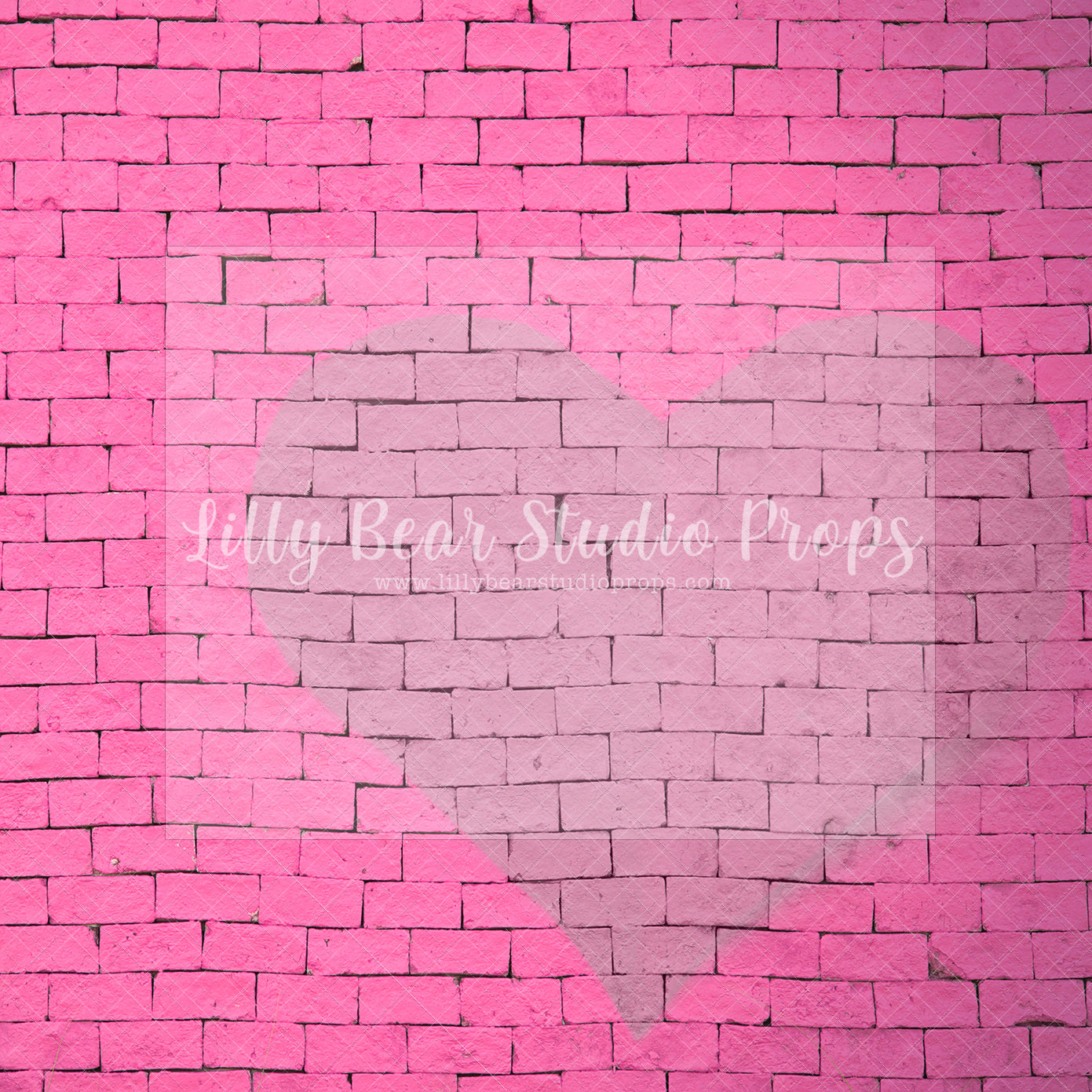 Pink Brick Heart Wall