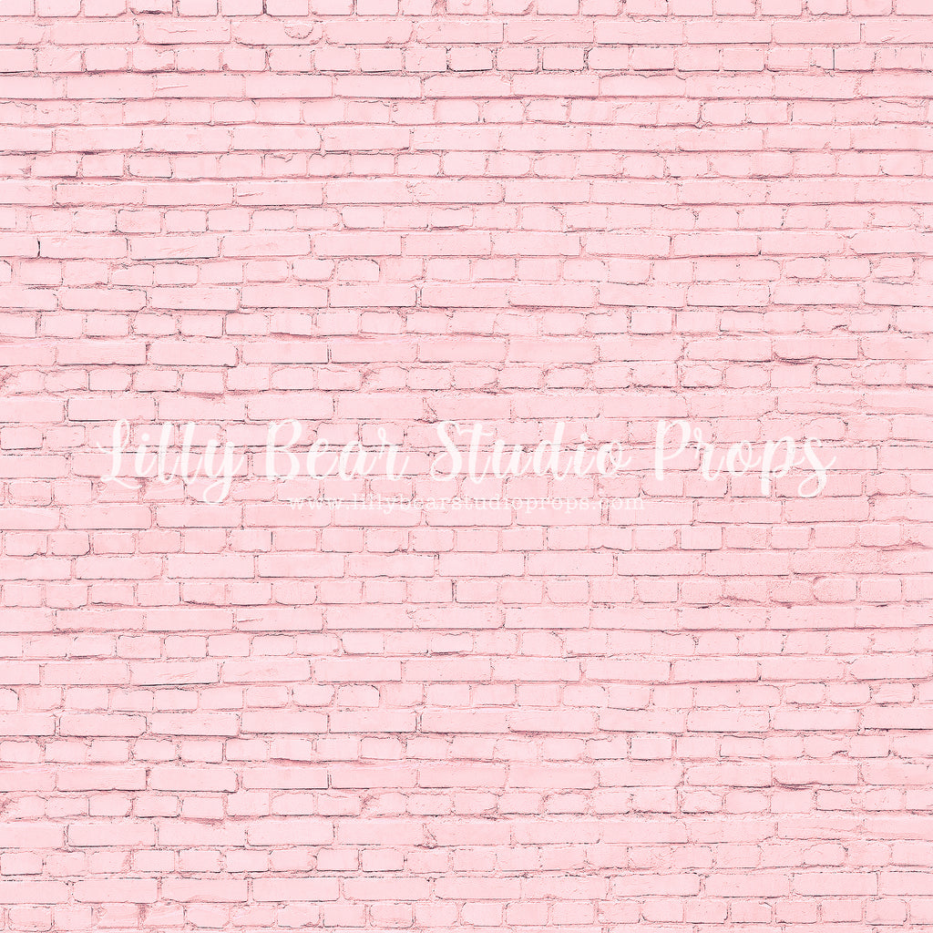 Pink Brick Wall by Lilly Bear Studio Props sold by Lilly Bear Studio Props, brick - FABRICS - girl - girls - pink - val
