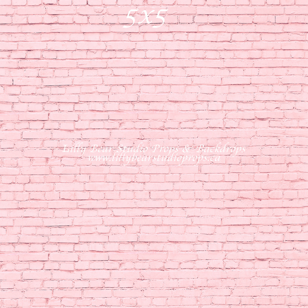 Pink Brick Wall by Lilly Bear Studio Props sold by Lilly Bear Studio Props, brick - FABRICS - girl - girls - pink - val