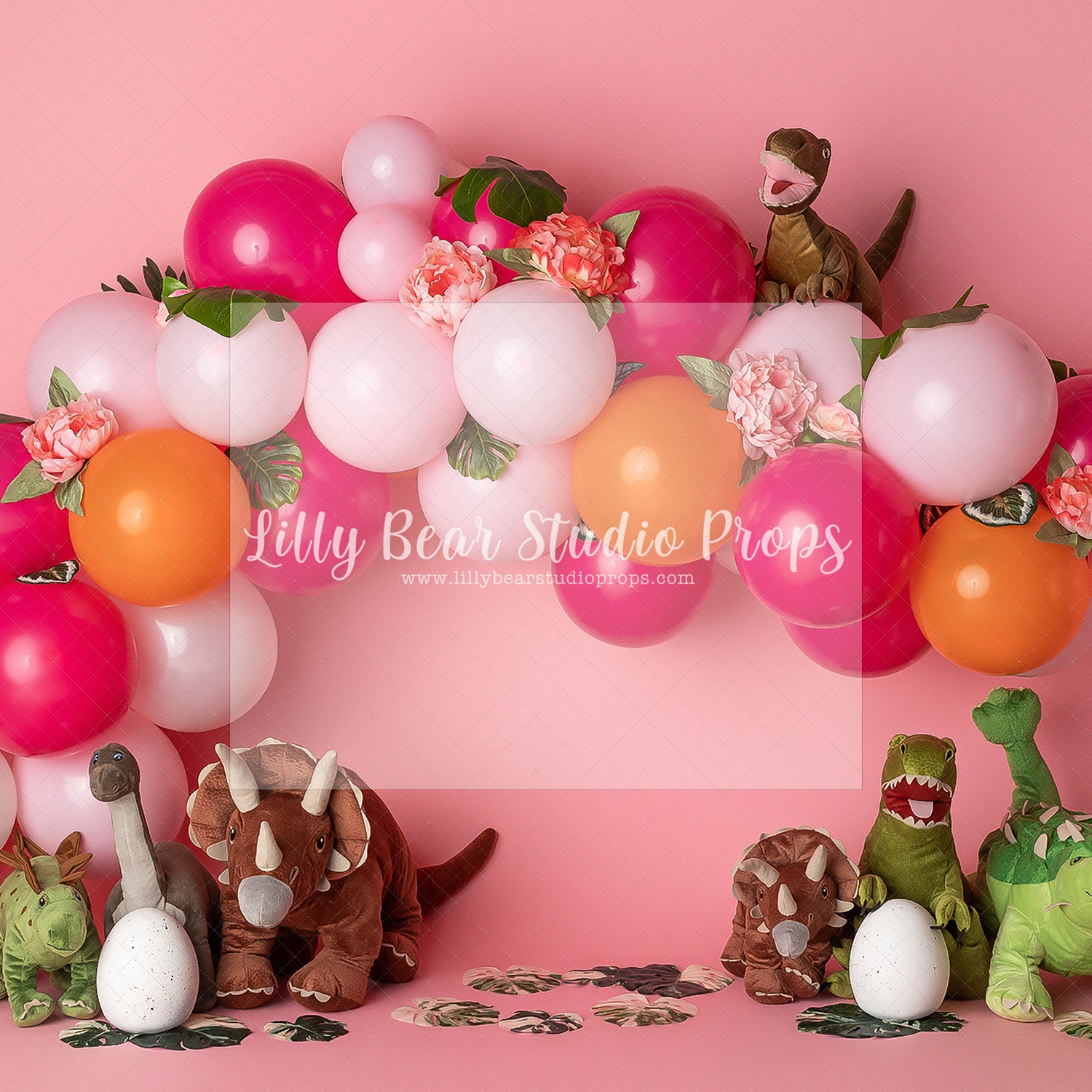 Pink Dinosaur Garland - Lilly Bear Studio Props, dino, Dino-roars, dinosaur, dinosaurs, vintage, woodland, woodland animals