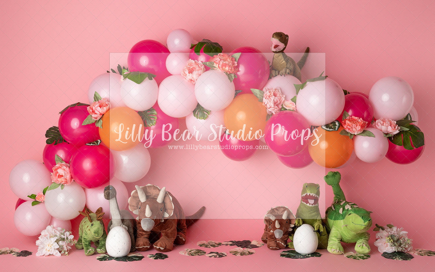 Pink Dinosaur Garland - Lilly Bear Studio Props, dino, Dino-roars, dinosaur, dinosaurs, vintage, woodland, woodland animals