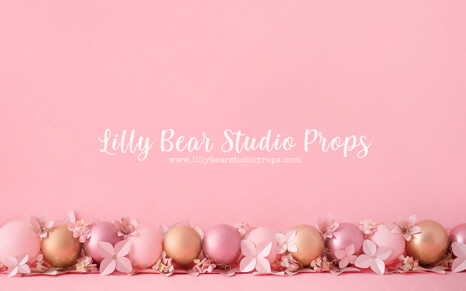 Pink Floral Fun - Lilly Bear Studio Props, cake smash, floral pink, gold, gold balloons, pastel, pastel balloons, pastel pink, pink and gold, pink and gold balloons, pink balloons, pink blast, pink burst, pink floral