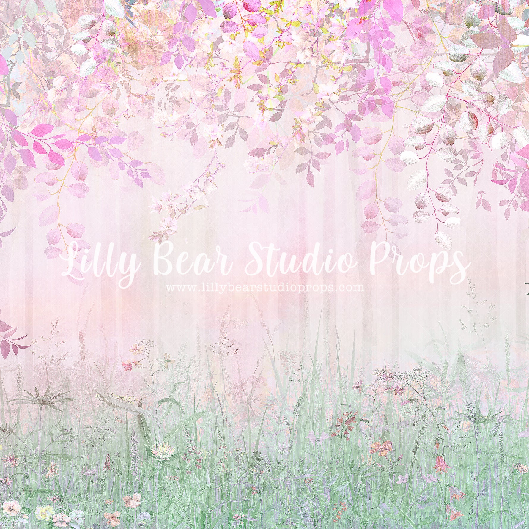 Pink Forest - Lilly Bear Studio Props, barn doors, barndoors, cottage doors, doors, floral, floral entry, floral wall, flowers, valentine, valentines, valentines day, white doors, wood doors