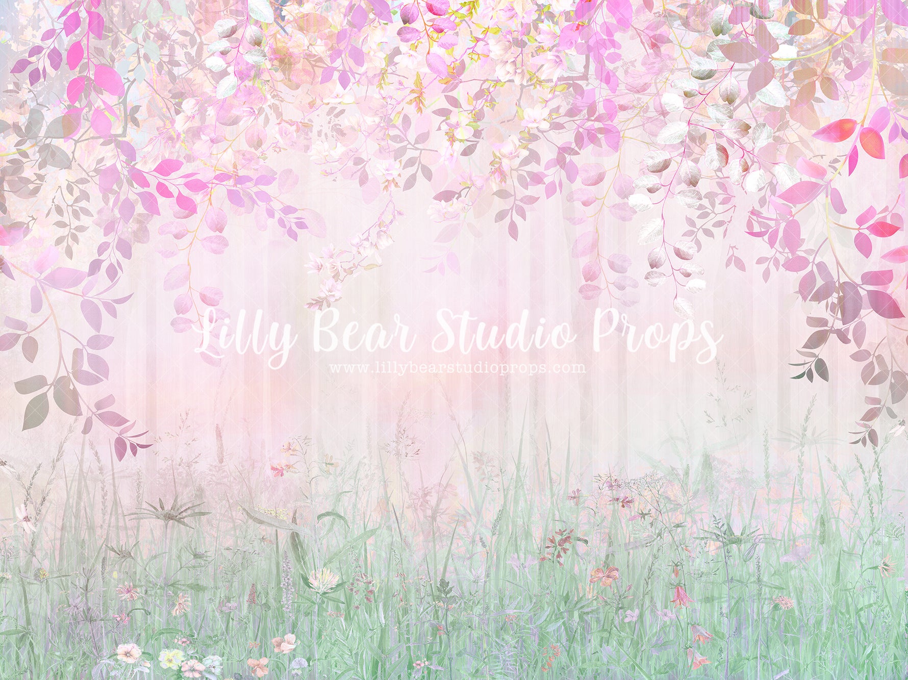 Pink Forest - Lilly Bear Studio Props, barn doors, barndoors, cottage doors, doors, floral, floral entry, floral wall, flowers, valentine, valentines, valentines day, white doors, wood doors