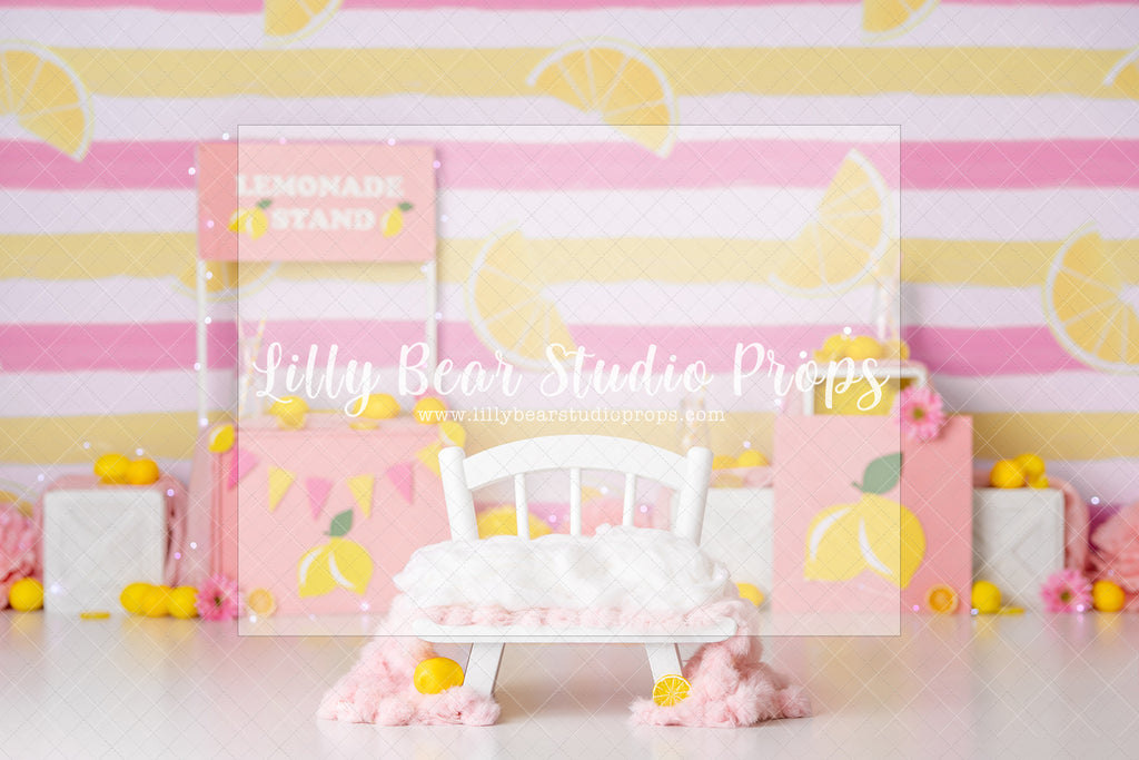 Pink Lemonade Stand - Digital Backdrop - Lilly Bear Studio Props, digital, lemonade digital backdrop, lemonade stand, newborn digital backdrop, pastel