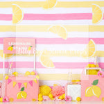 Pink Lemonade Stand - Lilly Bear Studio Props, girls, hand painted, lemons, pink, pink lemonade, stripes, yellow