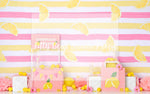 Pink Lemonade Stand - Lilly Bear Studio Props, girls, hand painted, lemons, pink, pink lemonade, stripes, yellow