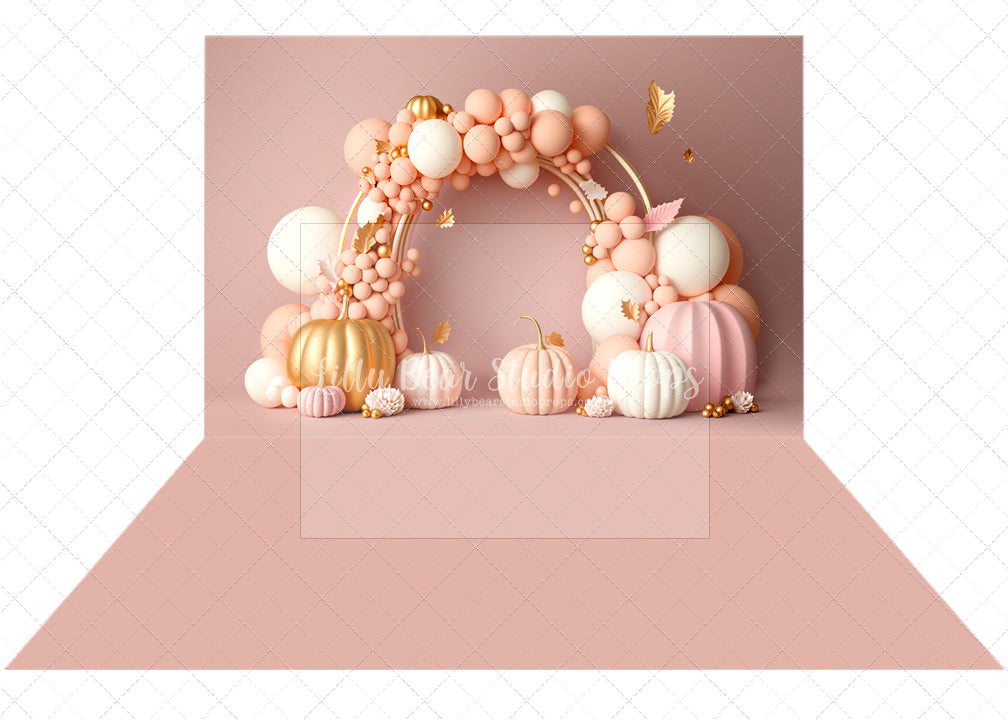 Pink Pumpkin Balloons & Pale Pink Solid Combo